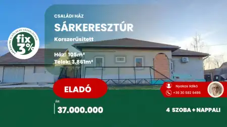 Eladó családi ház, Sárkeresztúr 4 szoba 105 m² 51 M Ft