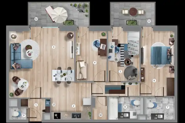 Eladó új építésű téglalakás, Budapest, XIII. kerület 4 szoba 90 m² 154.49 M Ft