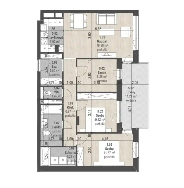 Eladó új építésű téglalakás, Budapest, XIII. kerület 4 szoba 77 m² 151.49 M Ft