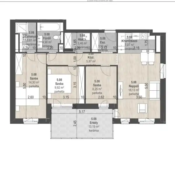 Eladó új építésű téglalakás, Budapest, XIII. kerület 5 szoba 79 m² 154.45 M Ft