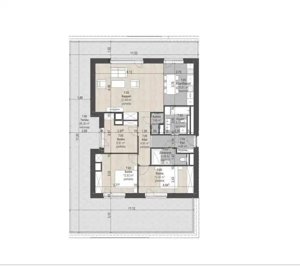Eladó új építésű téglalakás, Budapest, XIII. kerület 4 szoba 92 m² 230.06 M Ft