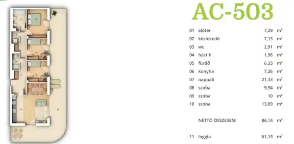 Eladó új építésű téglalakás, Budapest, XIV. kerület 4 szoba 84 m² 193.8 M Ft