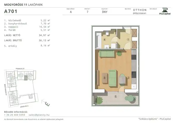 Eladó új építésű téglalakás, Budapest, XIV. kerület 1 szoba 35 m² 79.37 M Ft
