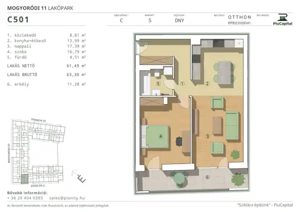 Eladó új építésű téglalakás, Budapest, XIV. kerület 2 szoba 61 m² 111.18 M Ft