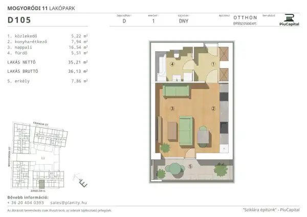 Eladó új építésű téglalakás, Budapest, XIV. kerület 1 szoba 35 m² 68.53 M Ft