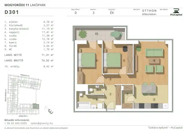 Eladó új építésű téglalakás, Budapest, XIV. kerület 3 szoba 71 m² 120.56 M Ft