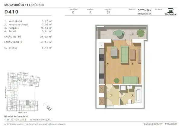 Eladó új építésű téglalakás, Budapest, XIV. kerület 1 szoba 35 m² 73.52 M Ft